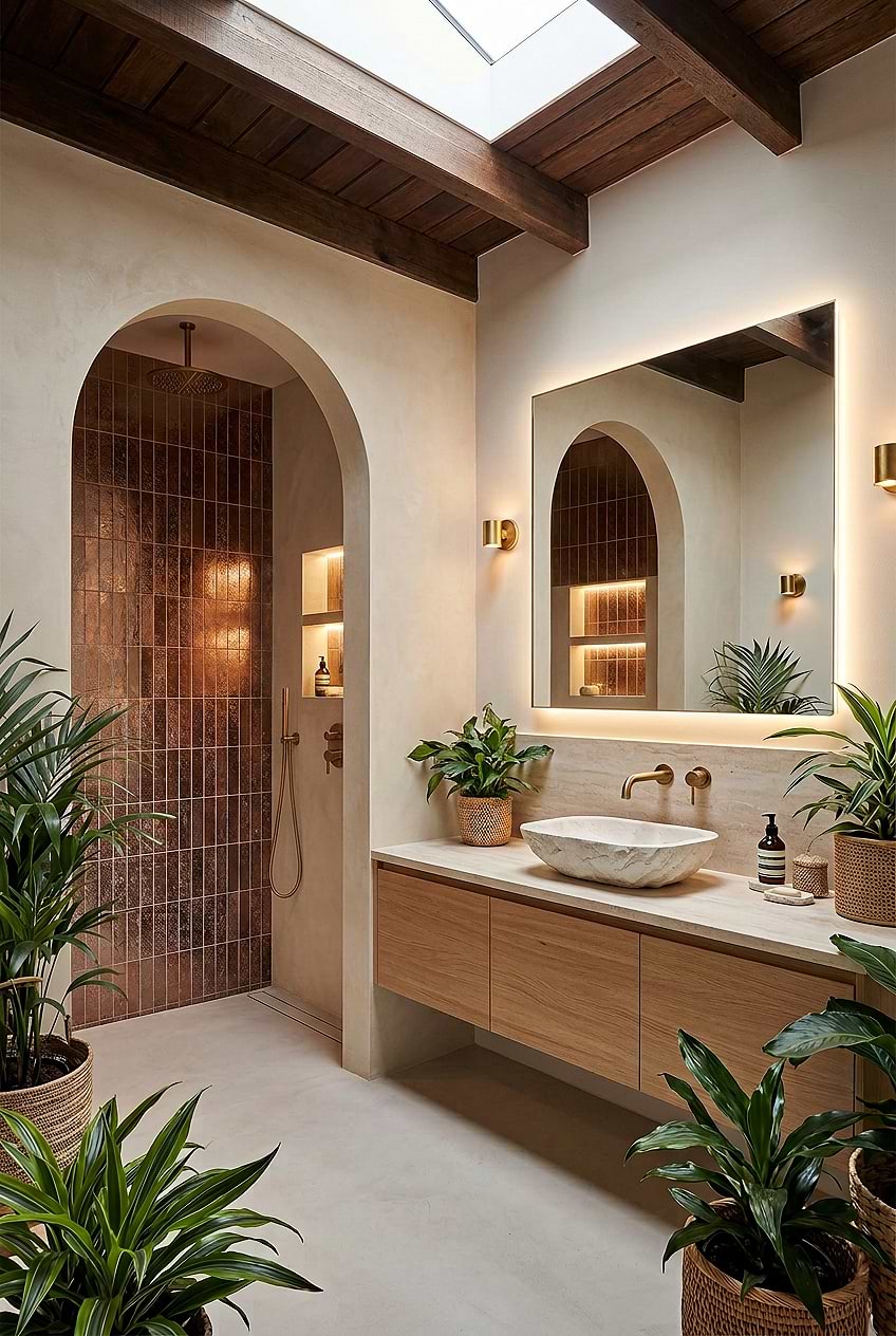 Rose Gold Metallic Shower Wall BA6206