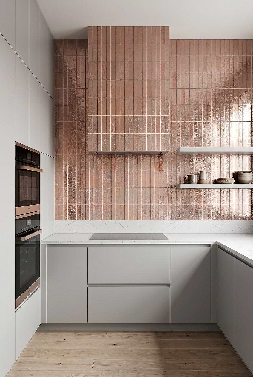 Rose Gold Metallic Vertical Tile BA6206