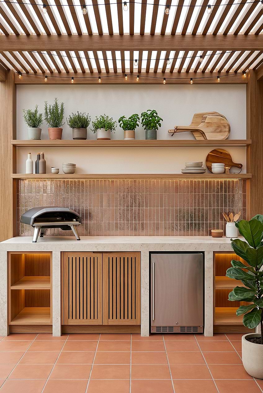 Rose Gold Vertical Metallic Outdoor Kitchen BA6206