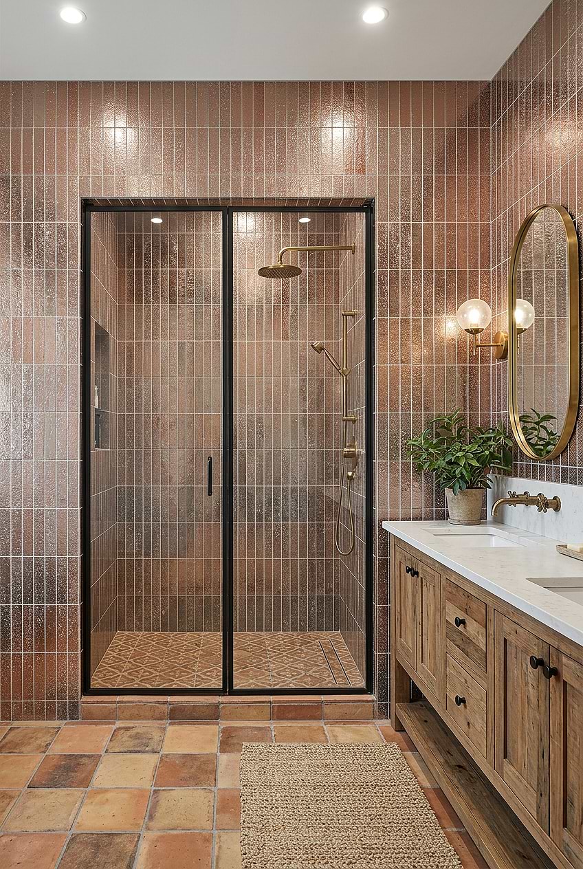 Rose Gold Vertical Shower Tile BA6206