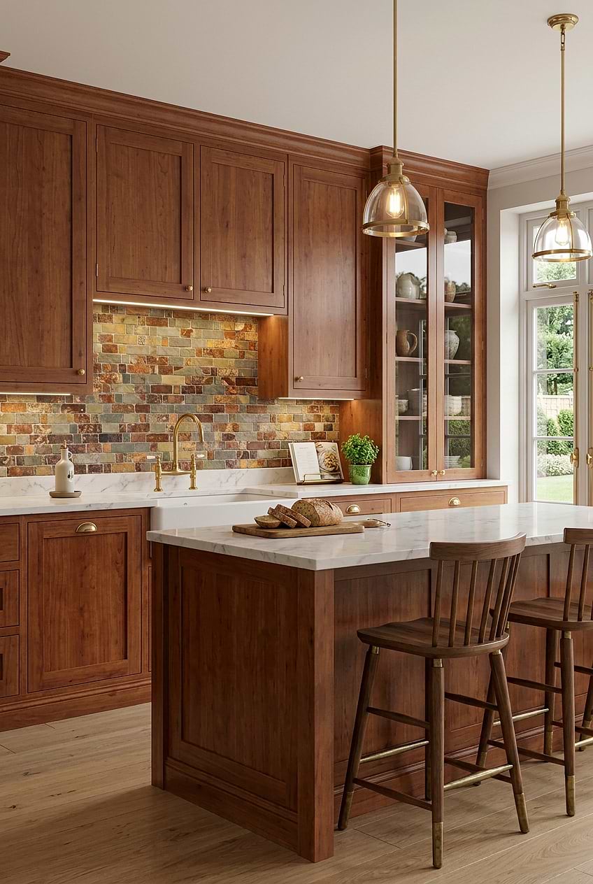 Rustic Brown Slate Kitchen Backsplash BA1063 Rustic Brown Slate Kitchen Backsplash BA1063