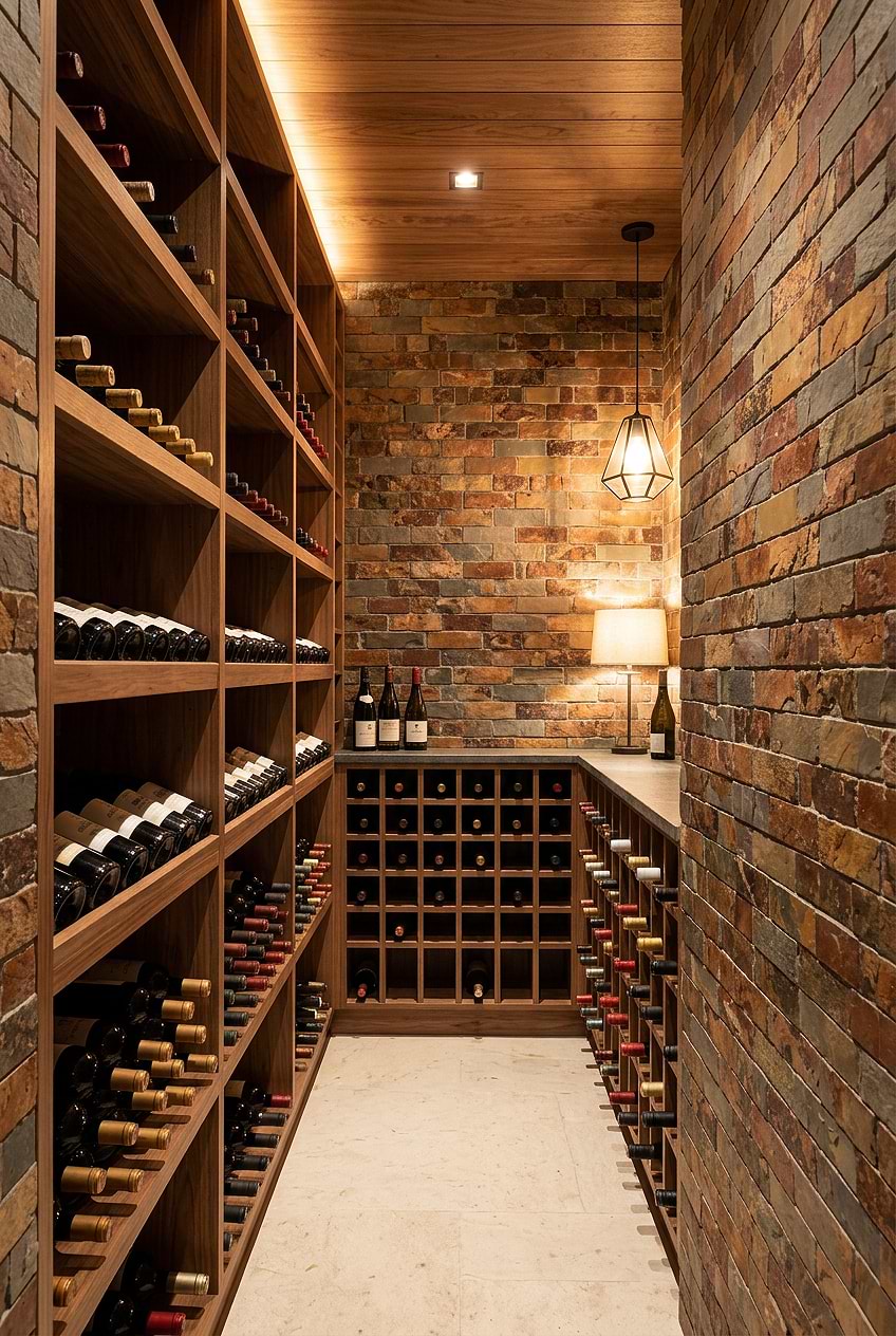 Rustic Brown Slate Wine Cellar Wall BA1063 Rustic Brown Slate Wine Cellar Wall BA1063