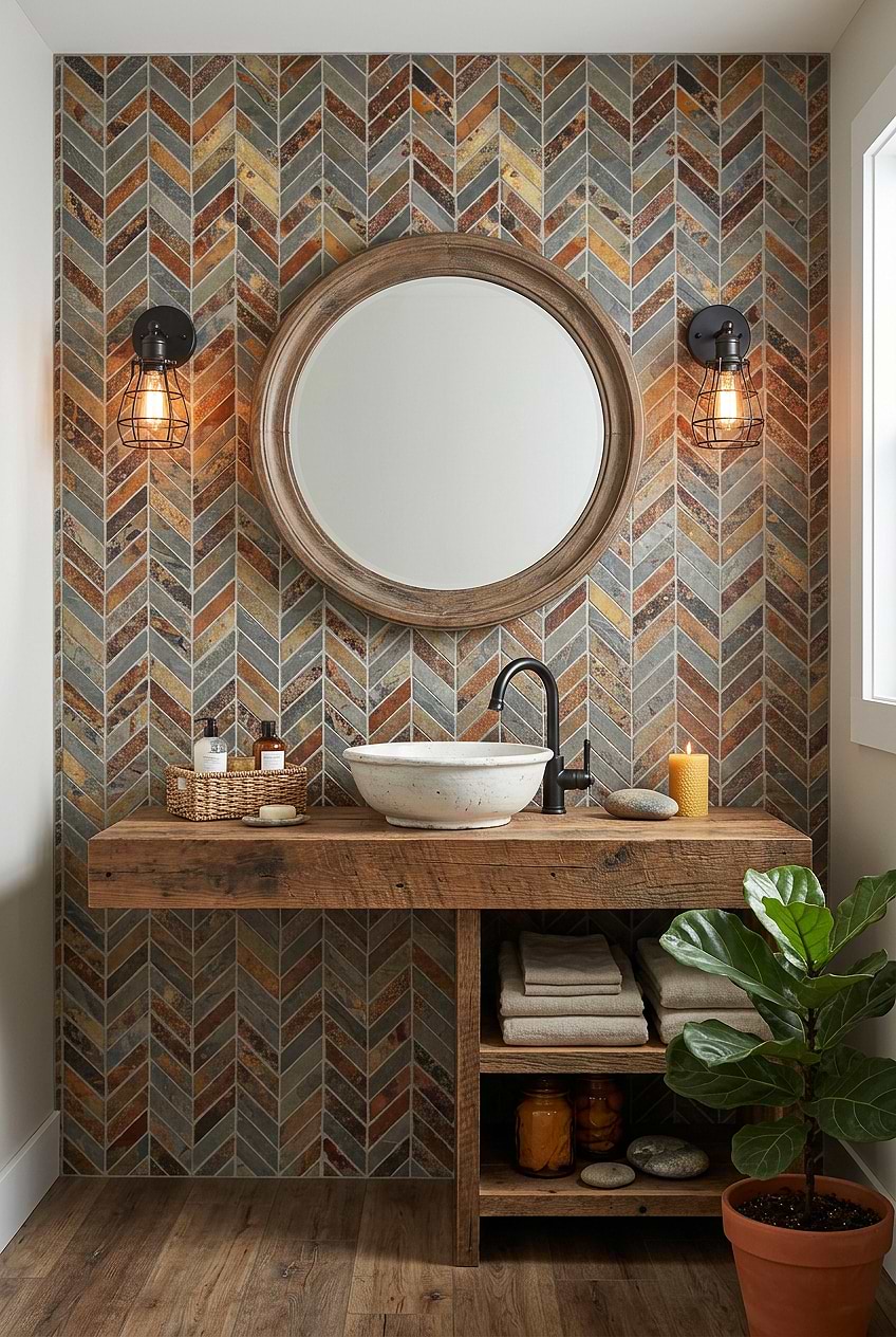Rustic Slate Chevron Bathroom Wall Tile BA1065 blog Rustic Slate Chevron Bathroom Wall Tile BA1065