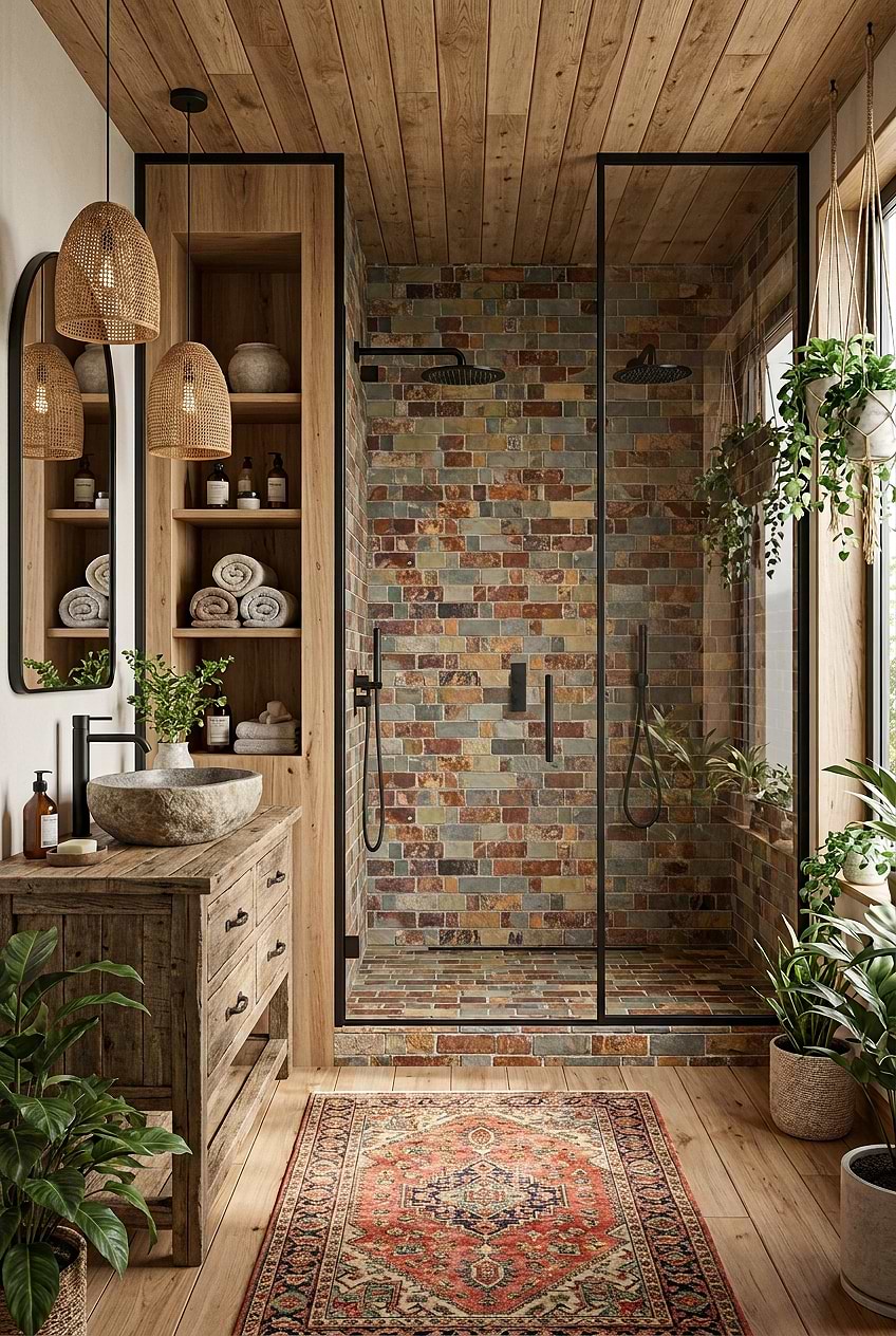 Rustic Slate Shower Wall Bathroom BA1063 Rustic Slate Shower Wall Bathroom BA1063