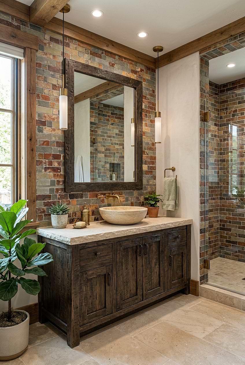 Rustic Slate Vanity Wall Bathroom BA1063 Rustic Slate Vanity Wall Bathroom BA1063