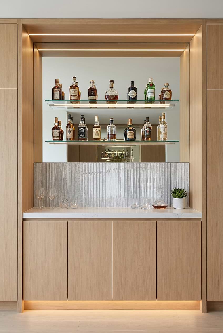 Shimmery White Glass Linear Bar Tile BA8022
