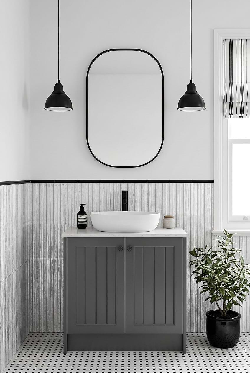 Shimmery White Glass Vertical Bathroom Tile BA8022 Shimmery White Glass Vertical Bathroom Tile BA8022