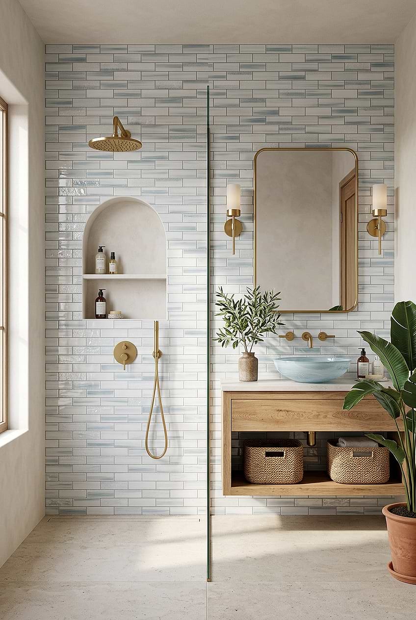 Soft Blue Glass Subway Tile BA5507 LOT A Soft Blue Glass Subway Tile BA5507 LOT A