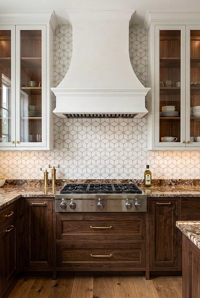 White Beige Marble Flower Mosaic Tile BA6310