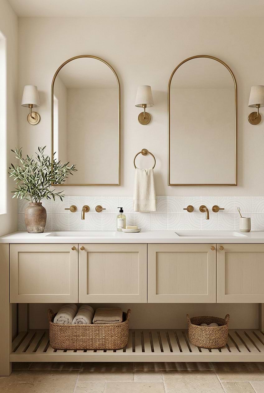White Glass Circular Mosaic Vanity Tile BA64001