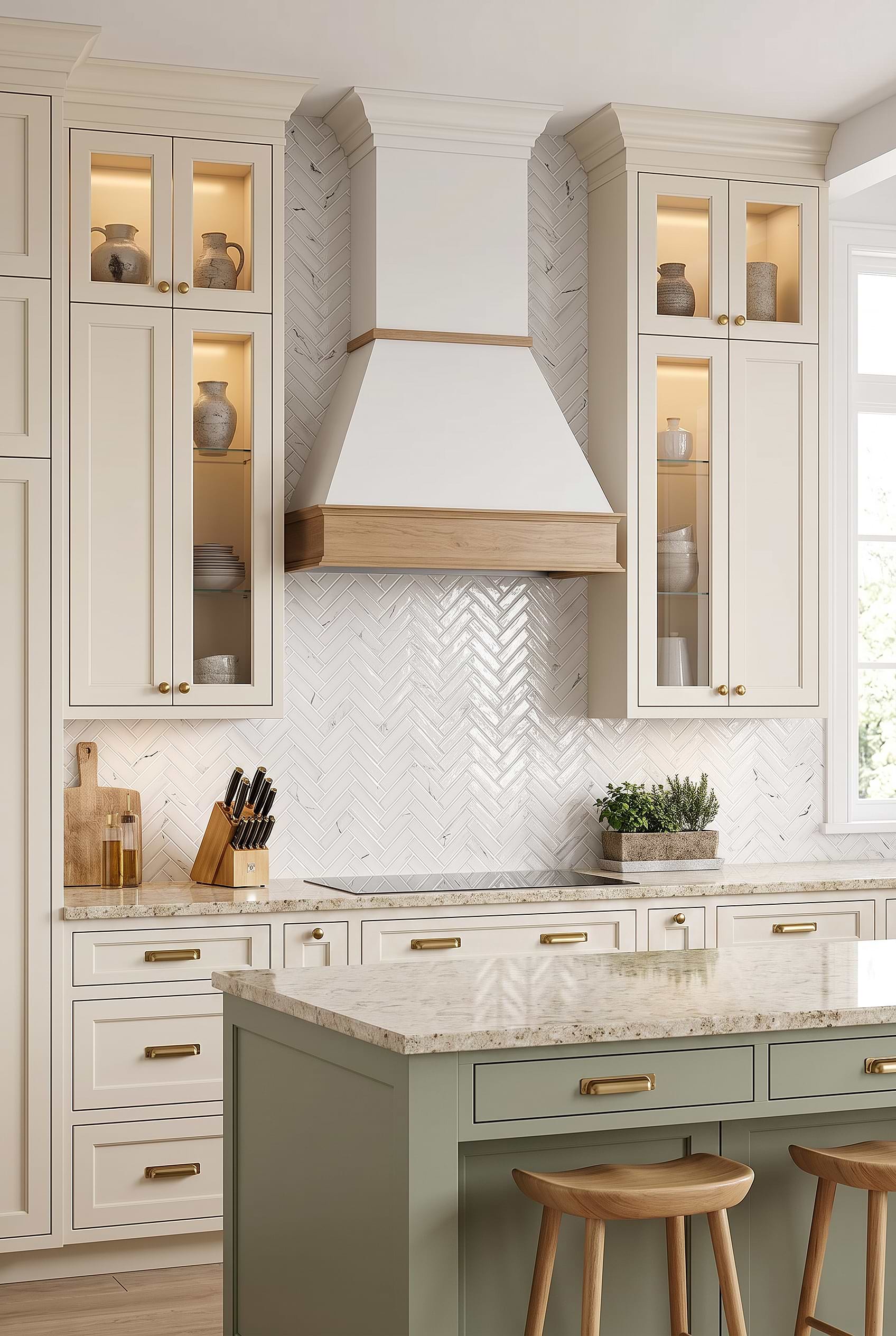 White Glass Herringbone Mosaic Tile BA5503
