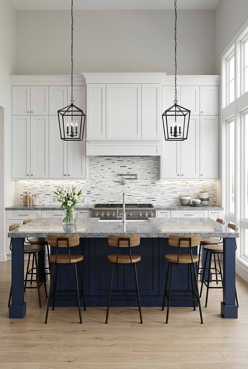 White Glass Quartz Linear Backsplash BA62038