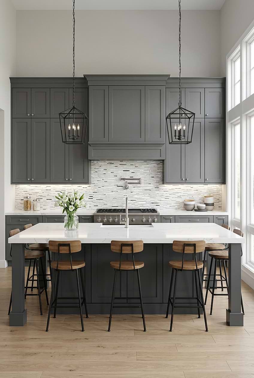 White Glass Quartz Linear Mosaic Kitchen BA62038