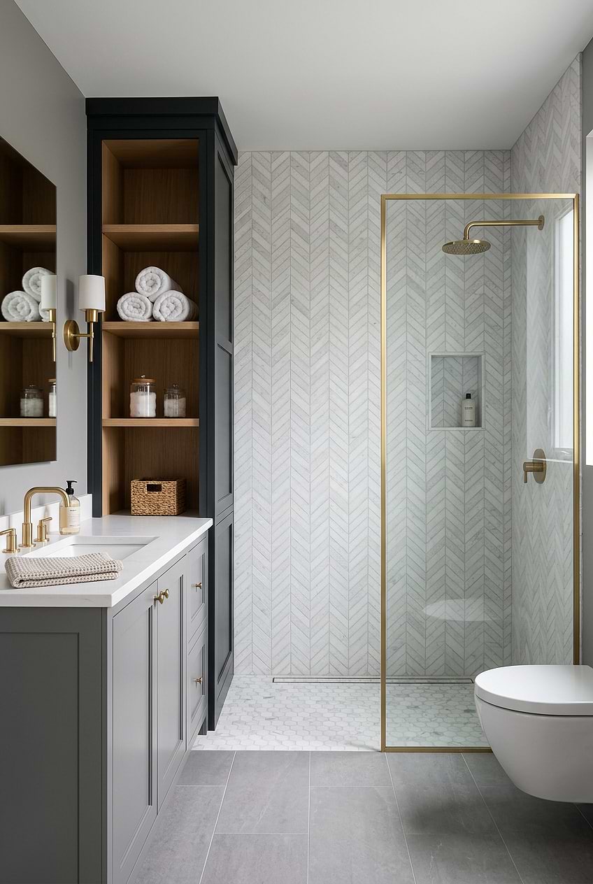 White Marble Chevron Shower Wall Tile BA631613 White Marble Chevron Shower Wall Tile BA631613