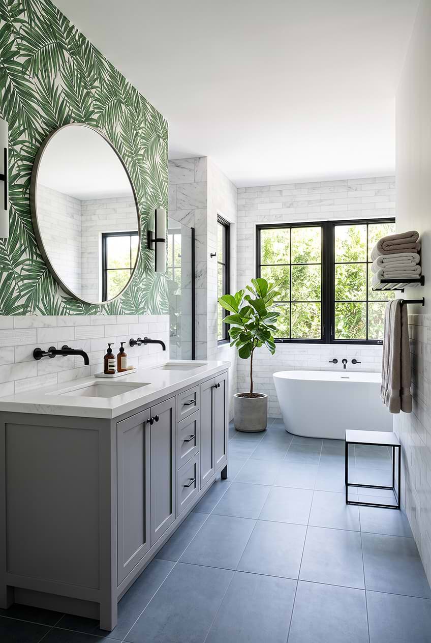 White Marble Subway Bathroom Wall Tile BA8035