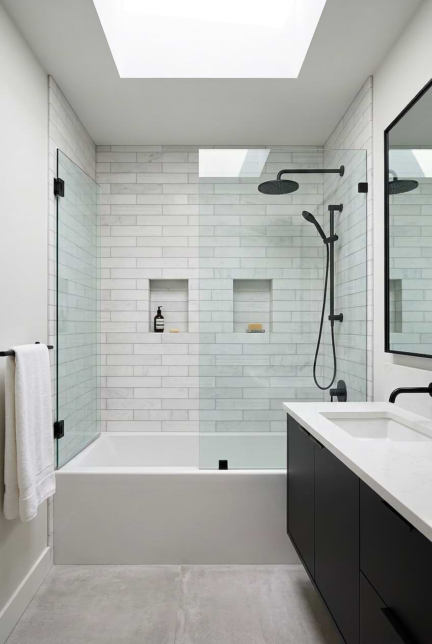 White Marble Subway Bathroom Wall Tile BA8035