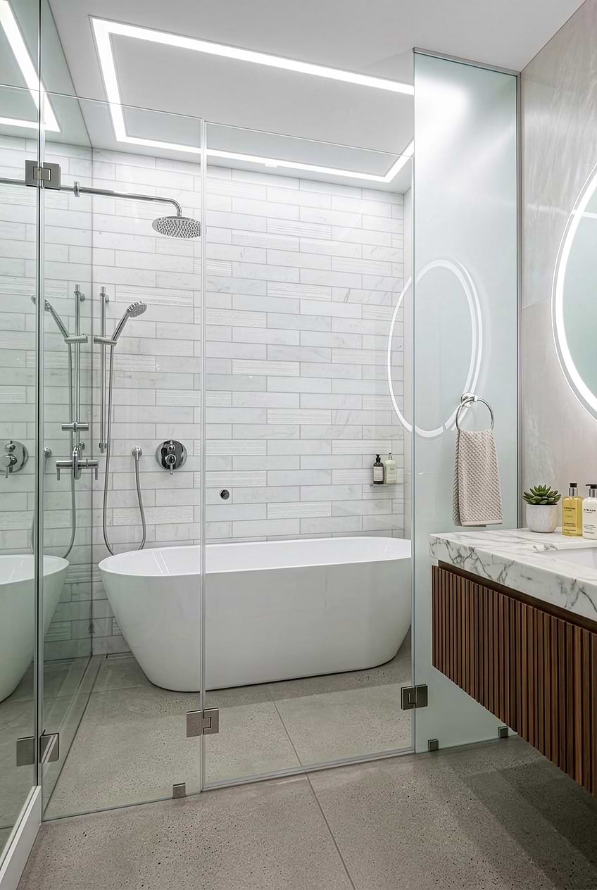 White Marble Subway Shower Tile BA8035 White Marble Subway Shower Tile BA8035
