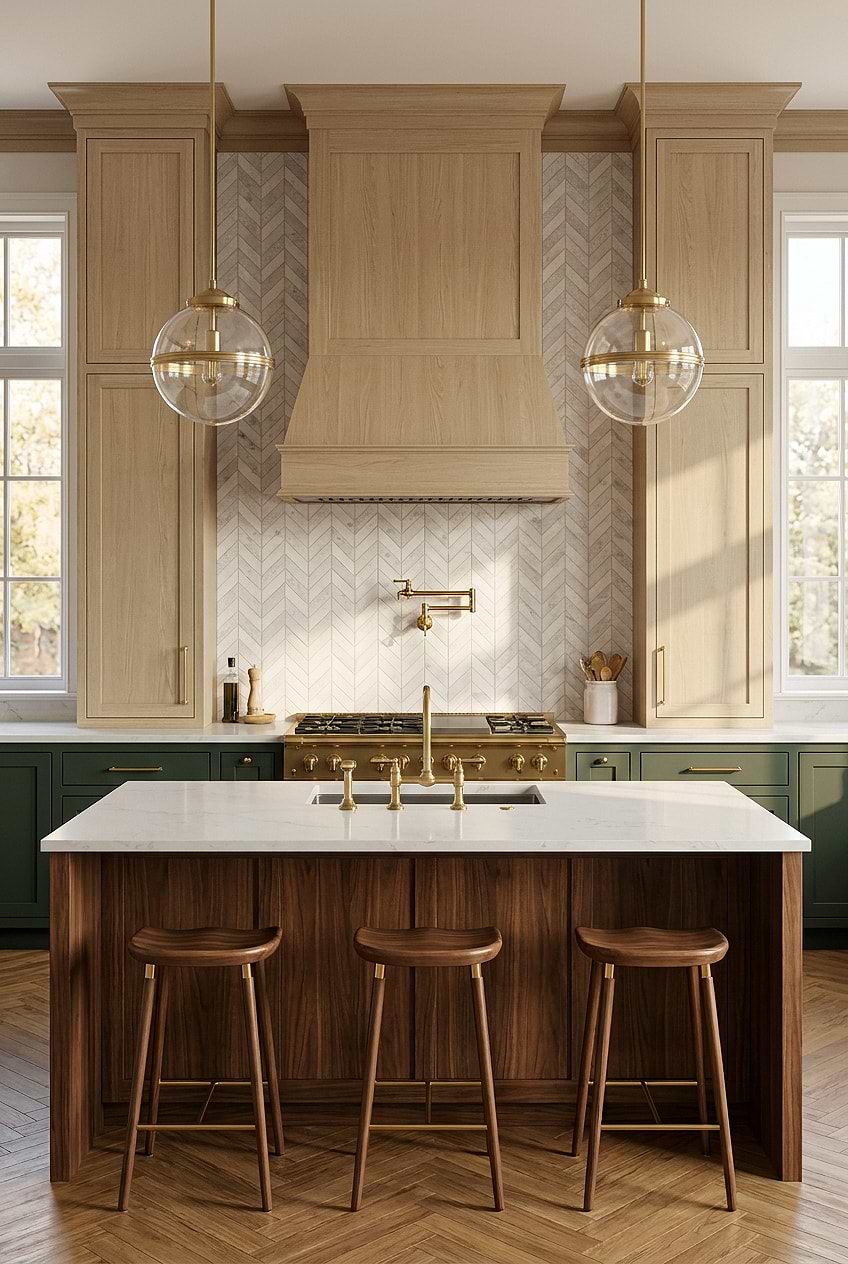 White Marble Textured Chevron Kitchen Tile BA631613