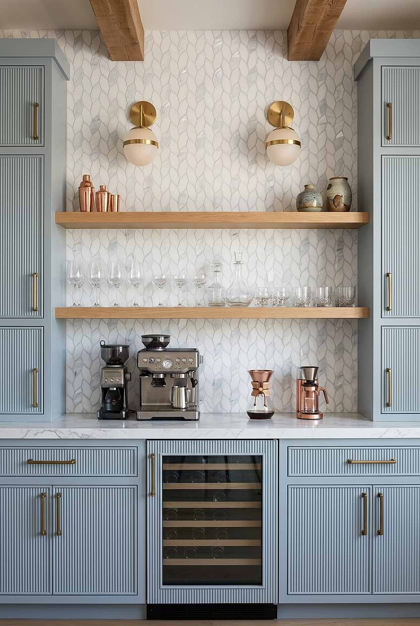 White Mother Pearl Marble Bar Backsplash BA7005