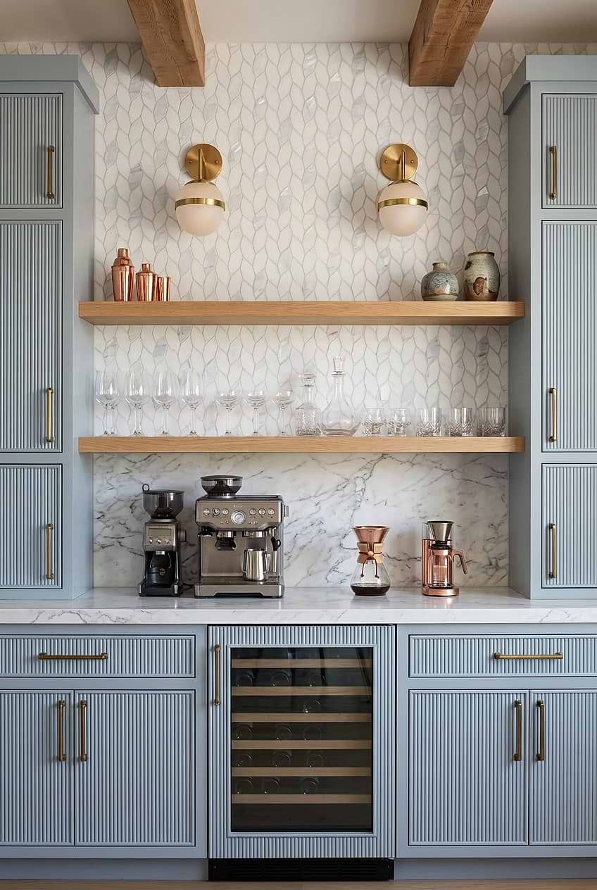 White Mother Pearl Marble Mosaic Kitchen Backsplash BA7005