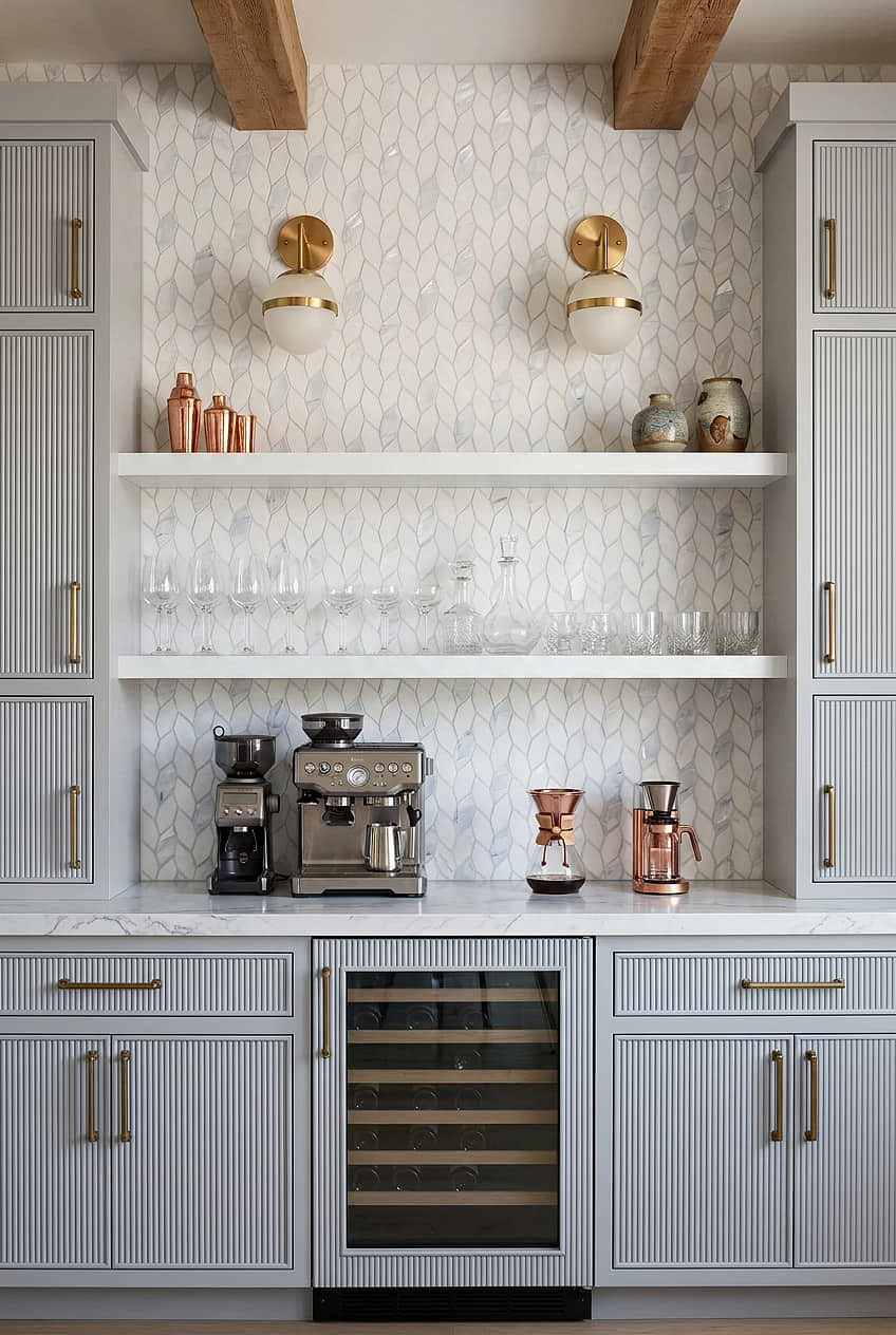 White Pearl Marble Mosaic Kitchen Tile BA7005 White Pearl Marble Mosaic Kitchen Tile BA7005