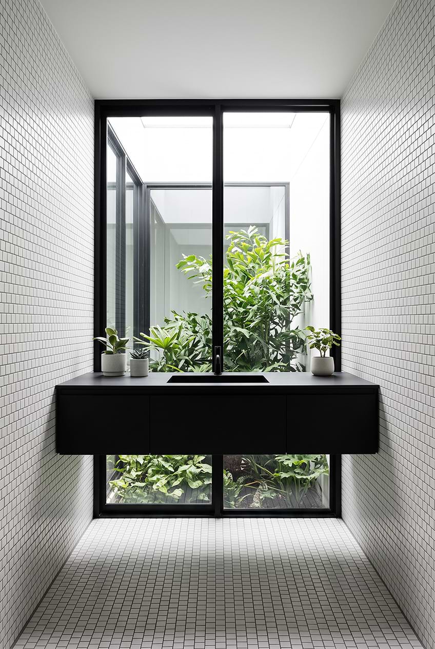 White Square Marble Minimalist Bathroom BA6305