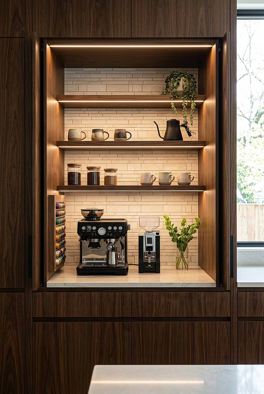 Beige Marble Tile Coffee Bar BA1095