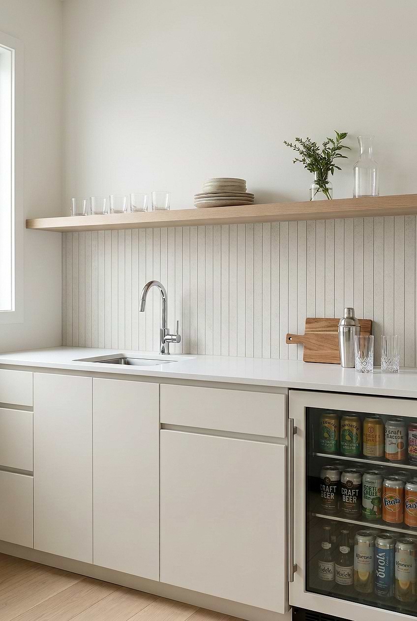 Beige Porcelain Vertical Bar Backsplash BA4501
