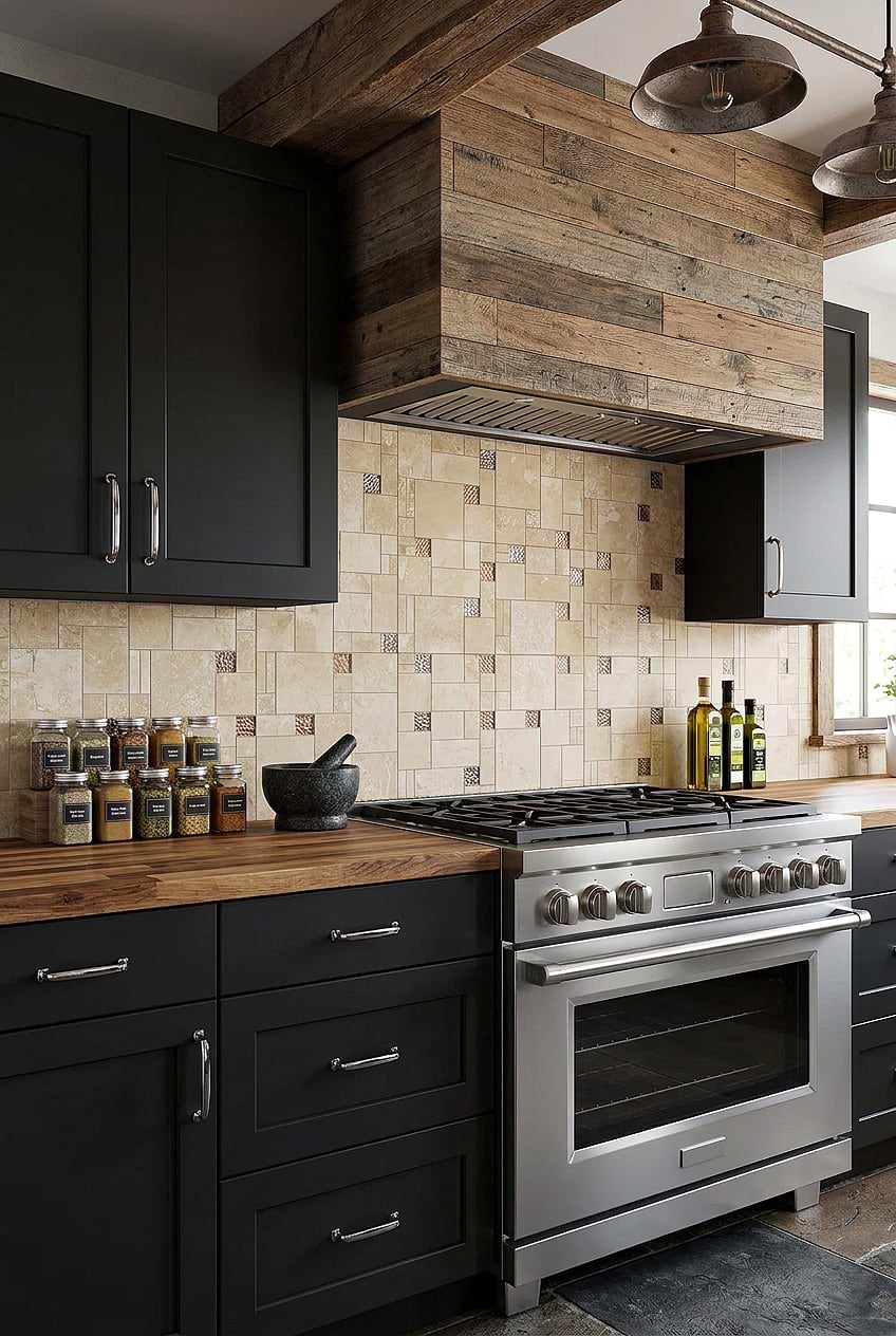 Beige Travertine Glass Rustic Backsplash BA1043