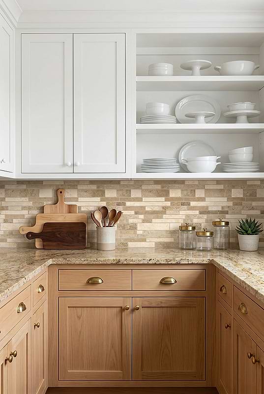 Beige Travertine Subway Kitchen Backsplash BA1024 Beige Travertine Subway Kitchen Backsplash BA1024