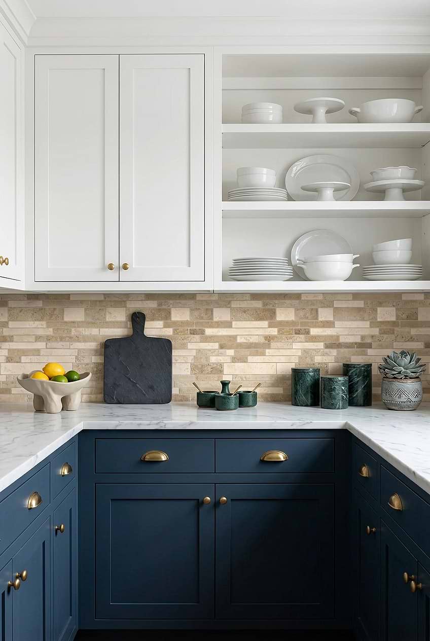 Beige Travertine Subway Kitchen Backsplash BA1024