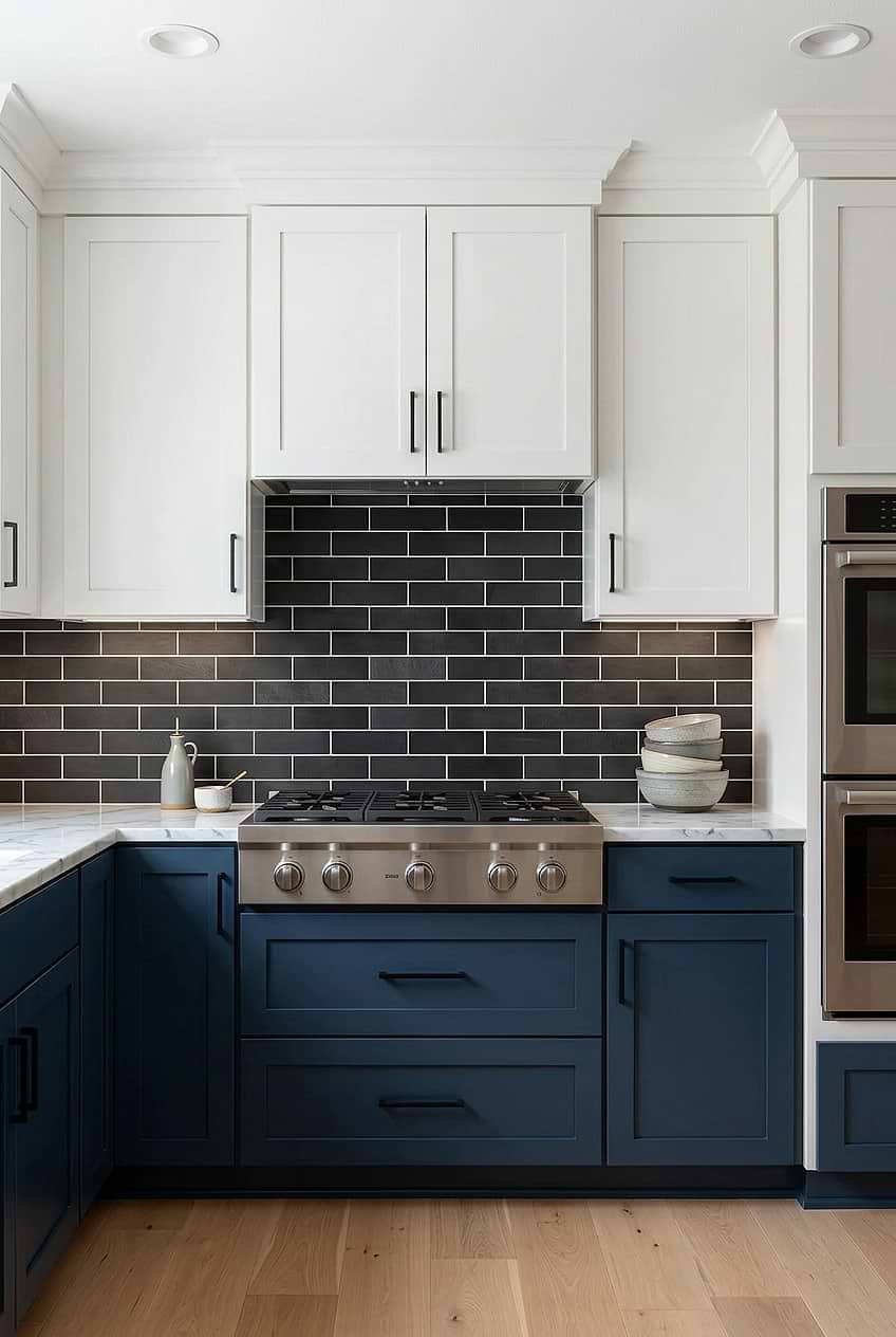 Black Dark Gray Slate Subway Backsplash BA1070