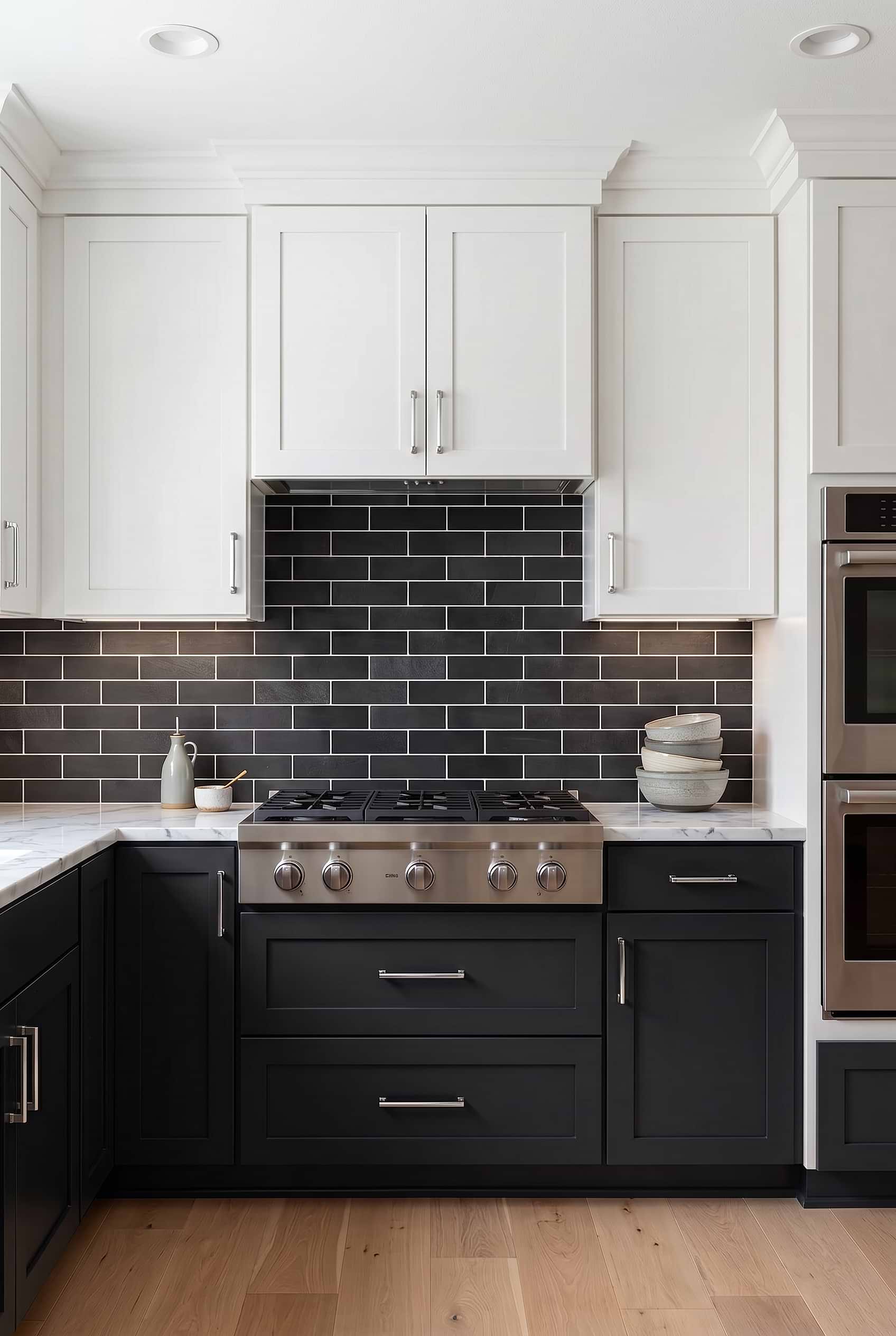 Black Dark Gray Slate Subway Backsplash BA1070