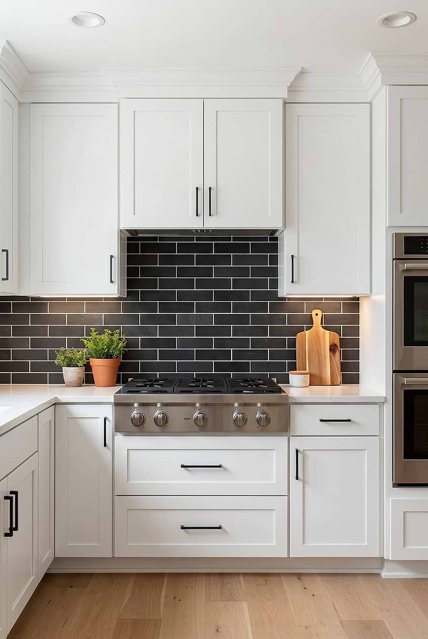 Black Slate Subway Kitchen Backsplash BA1070