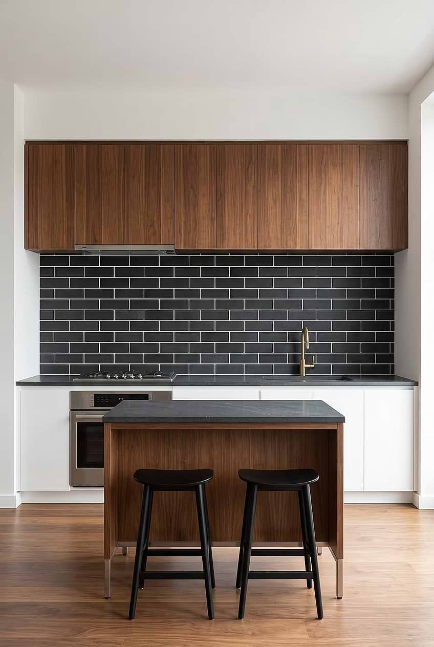 Black Slate Subway Kitchen Backsplash BA1070