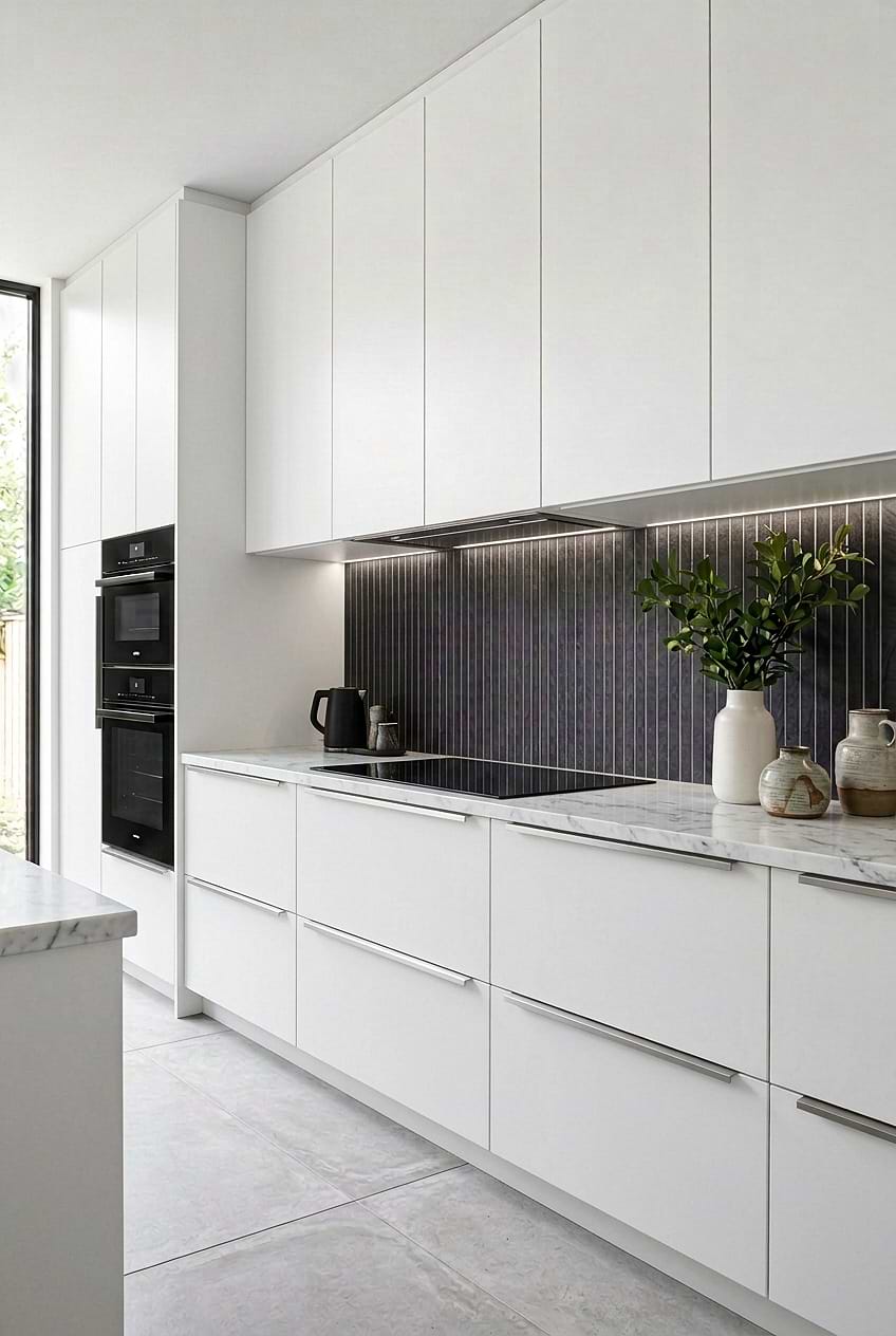 Black Slate Vertical Backsplash Tile BA1081