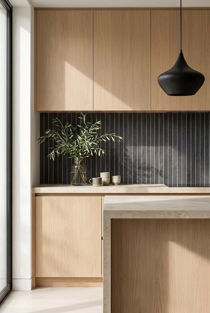 Black Slate Vertical Scandinavian Kitchen BA1081