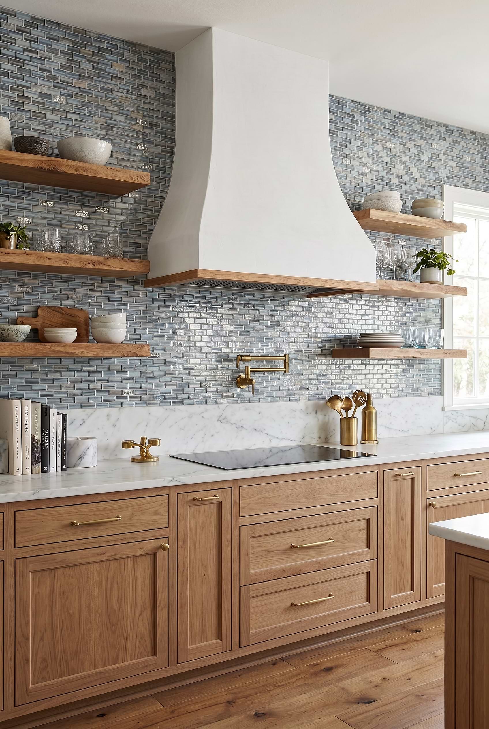 Blue Glass Subway Kitchen Backsplash BA5516