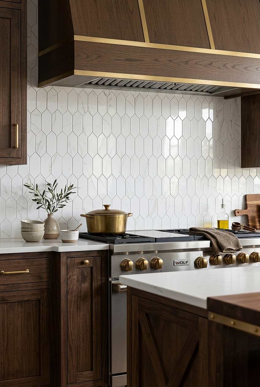 Calacatta Gold Glass Picket Backsplash BA6702