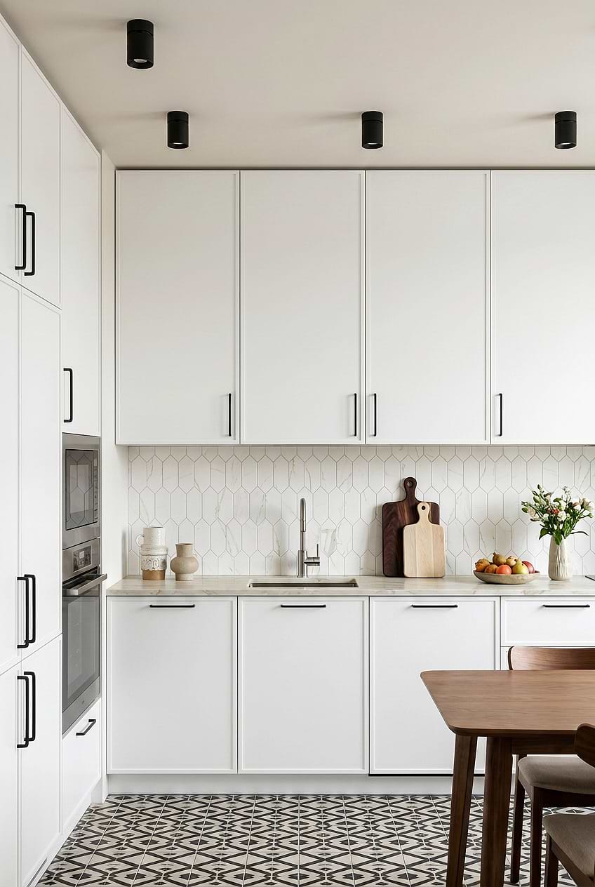 Calacatta Gold Glass Picket Kitchen Backsplash BA6702