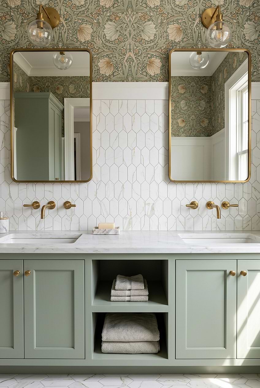 Calacatta Gold Mosaic Bathroom Backsplash BA6702 
