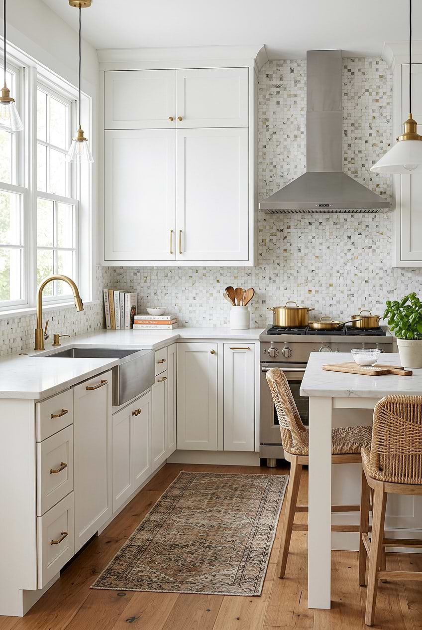 Calacatta Gold Mosaic Tile for Farmhouse Kitchen BA7007 Calacatta Gold Mosaic Tile for Farmhouse Kitchen BA7007