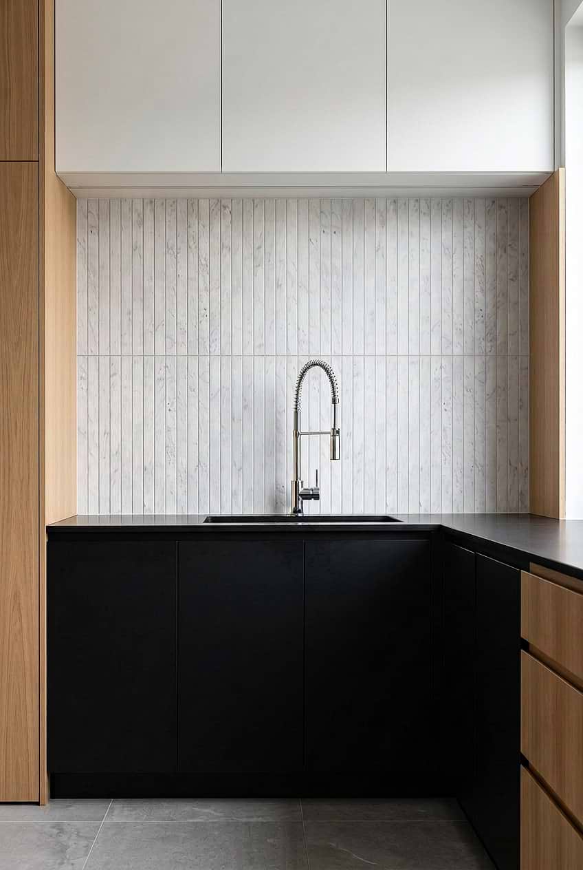 Carrara Gray Long Marble Mosaic Backsplash BA1077