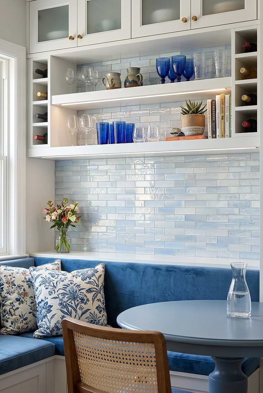 Cloud Blue Glass Subway Accent Tile BA5560 Cloud Blue Glass Subway Accent Tile BA5560