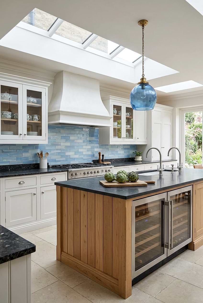 Cloud Blue Glass Subway Kitchen Backsplash BA5560 Cloud Blue Glass Subway Kitchen Backsplash BA5560