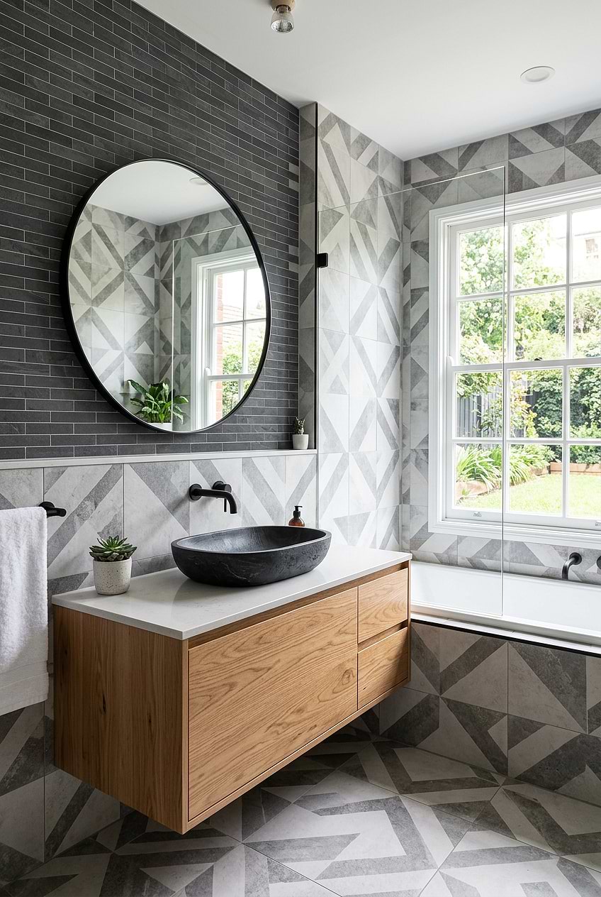 Dark Gray Long Subway Slate Wall BA1045
