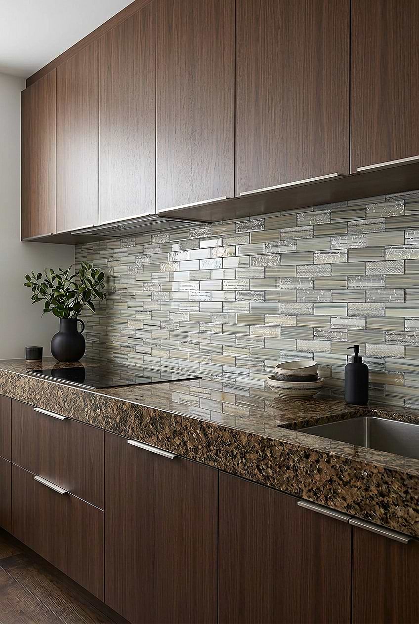 Gray Blue Glass Modern Backsplash BA5565 Gray Blue Glass Modern Backsplash BA5565