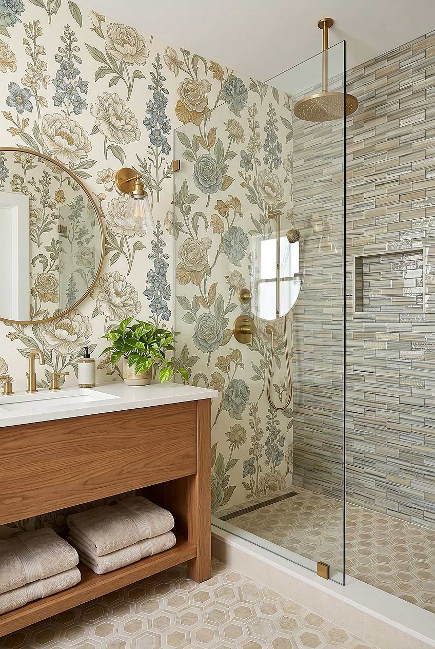 Gray Blue Glass Shower Wall Tile BA5565