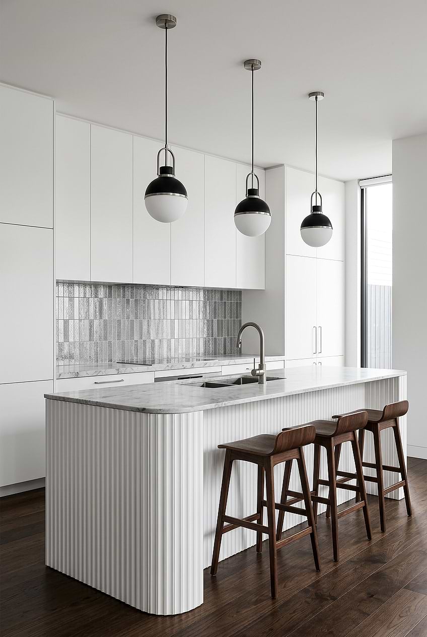Gray Metallic Linear Mosaic Tile Marble Countertops BA6205