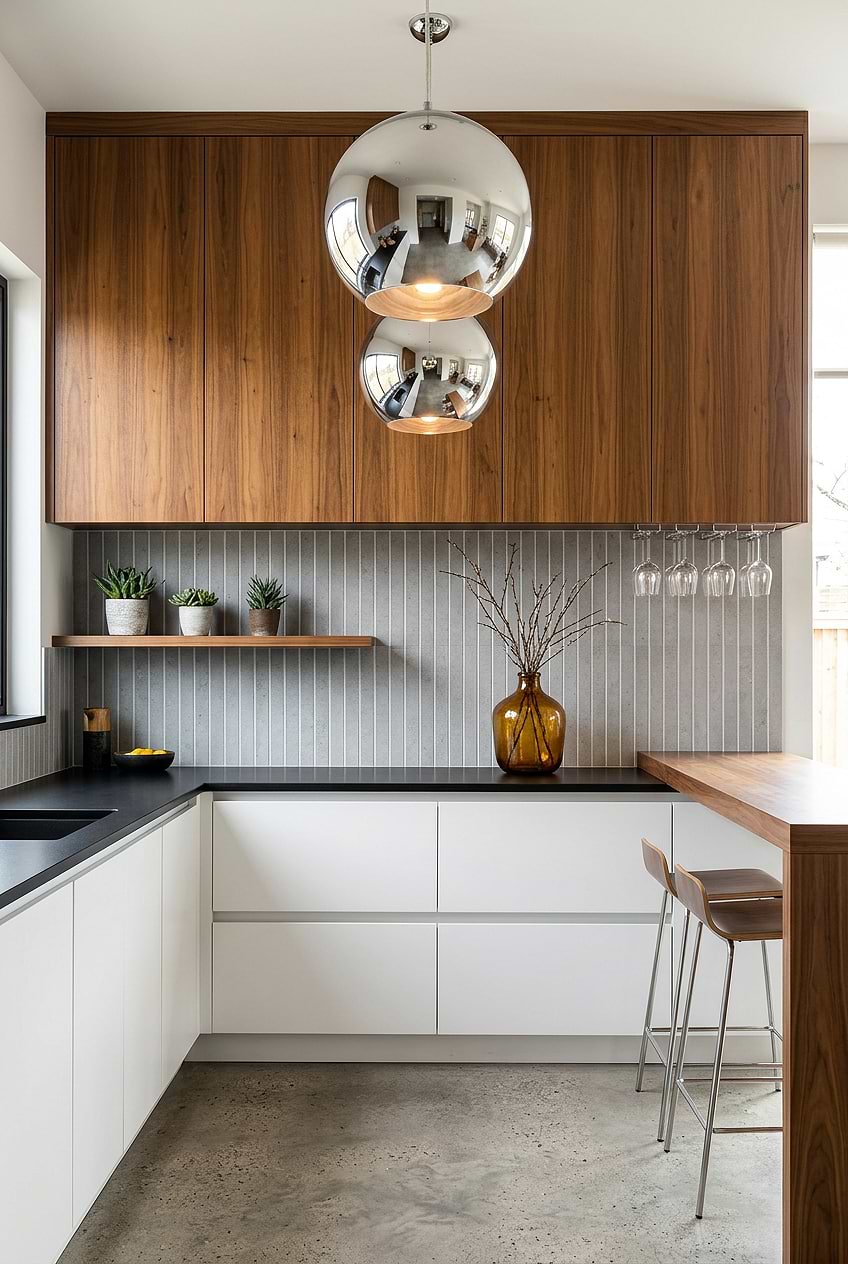 Gray Porcelain Vertical Kitchen Backsplash BA4503